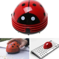 J-star Dammsugare & Tillbehör-Elektrisk nyckelpiga mönster Batteridriven bordsdammsugare Mini Dammsugare