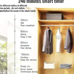 Torktumlare-Elektrisk torktumlare med fjärrkontroll, portabel, tyst, varmluftstork, klädtorkställning