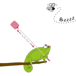 Unbranded Skadedjur & Insekter-En praktisk och utdragbar flugsmälla med justerbar längd, från 26 till 72 cm. Korall.