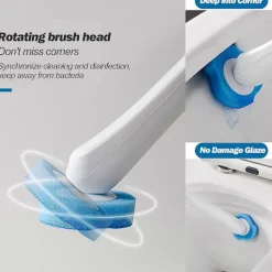 FMYSJ Rengöringsmedel-Engångs Toalettrengöringssystem med 24 st Desinficerande Refiller, Toalettborste Fresh Brush Set (24 Desinficerande Refiller) (FMY)