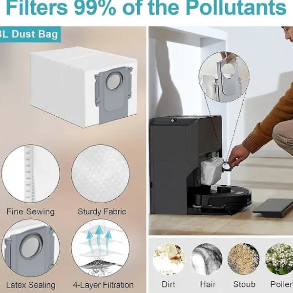 unbranded Dammsugare & Tillbehör-Ersättningsdelar för Roborock S8 Maxv Ultra, huvudborste och sidoborste As Shown