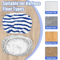 9484896357744 Städmoppar-Ersättningsdukar i mikrofiber designade för ROWENTA Clean & Steam ZR005801, ZR005804, ZR850002, mikrofibermopp, Rowenta Clean and Steam-duk