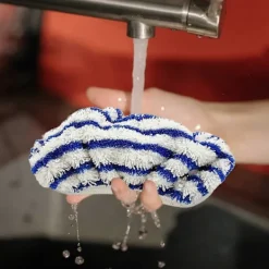 DAO Städmoppar-Ersättningsdukar i mikrofiber för Rowenta Clean&Steam ZR005801, tvättbara 6-pack (RY7/RY8-serien) [DB] Blue gray white