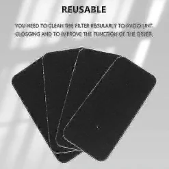 Torktumlare-Ersättningsfilter för torktumlare för Hoover Candy, 8 svarta 40006731