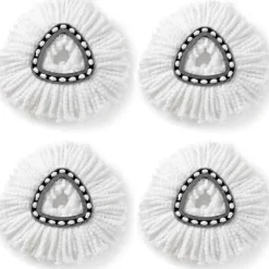 LEIGELE Städmoppar-Ersättningshuvuden för roterande mopp Mikrofiber Roterande mopp Refillhuvuden Enkel rengöring Mopphuvud (Vit 4st) (LGL)