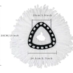 LEIGELE Städmoppar-Ersättningshuvuden för roterande mopp Mikrofiber Roterande mopp Refillhuvuden Enkel rengöring Mopphuvud (Vit 4st) (LGL)