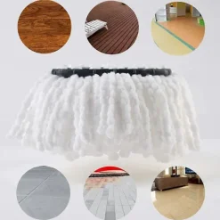 LEIGELE Städmoppar-Ersättningshuvuden för roterande mopp Mikrofiber Roterande mopp Refillhuvuden Enkel rengöring Mopphuvud (Vit 4st) (LGL)