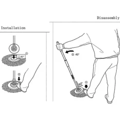 LEIGELE Städmoppar-Ersättningshuvuden för roterande mopp Mikrofiber Roterande mopp Refillhuvuden Enkel rengöring Mopphuvud (Vit 4st) (LGL)