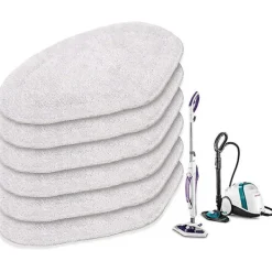 DMstore Ångtvättar-Ersättningsmoppar för Polti Vaporetto Vaporforce-borste, äkta produkt för Smart 35Mop, Smart 40Mop, etc (6 stycken)