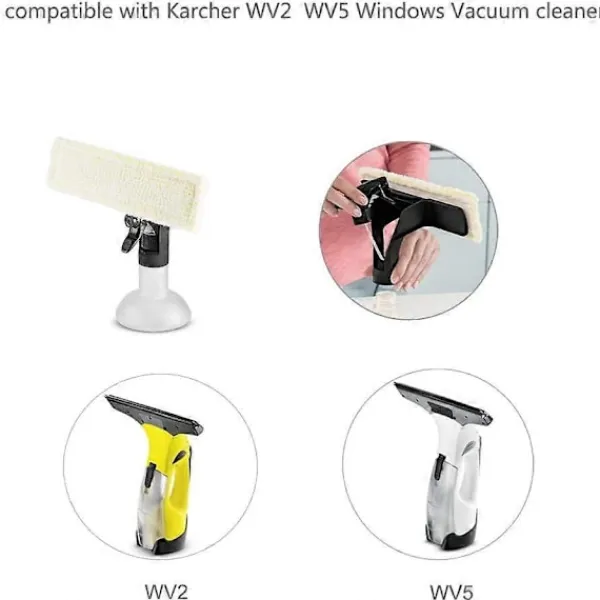 DAO Fönsterrengöring-Ersättningsset Mikrofiberfönsterputsdukar Kompatibla med Kärcher WV2 Plus WV5 Premium db