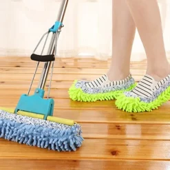Generic Städmoppar-Ett par Rengöring Mopp Skor golvmopp Skor one size
