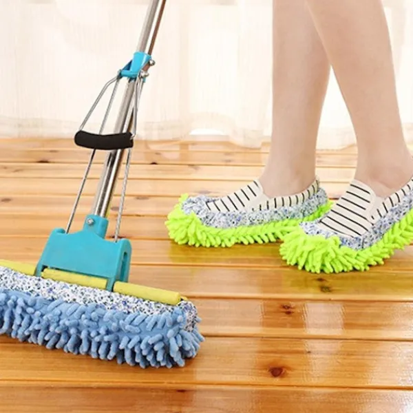 Generic Städmoppar-Ett par Rengöring Mopp Skor golvmopp Skor one size