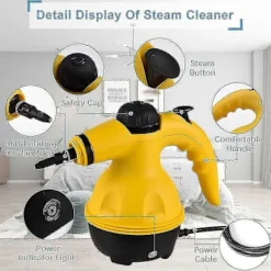 FJORD Ångtvättar-EU-kontakt Handhållen Ångrengörare 1200w Bärbar Högtemperatur Trycksatt Ångrengöringsmaskin Med 10st