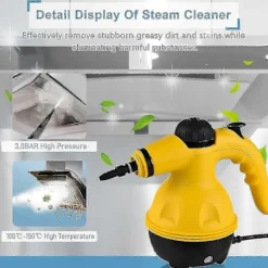 FJORD Ångtvättar-EU-kontakt Handhållen Ångrengörare 1200w Bärbar Högtemperatur Trycksatt Ångrengöringsmaskin Med 10st