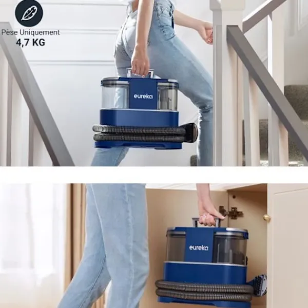 EUREKA Städmaskiner-NEY100 - Tvättmaskin för tygsoffor - 12500Pa - Dammsugare för rengöring av soffor, mattor, bilar - Vattentank 1.5 L