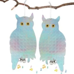 Skadedjur & Insekter-Fågelskrämma Duvskrämmor Ljusreflekterande Uggla Form, Set med 2 Anti Duva med Anti Fågel Klocka