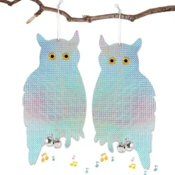 Skadedjur & Insekter-Fågelskrämma Duvskrämmor Ljusreflekterande Uggla Form, Set med 2 Anti Duva med Anti Fågel Klocka