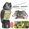 Skadedjur & Insekter-Fågelskrämma Uggla med 360° Roterande Huvud för att Skrämma Bort Fåglar - Realistiska Läskiga Ljud och Skugga - Falsk Uggla-XM4-{EFY}