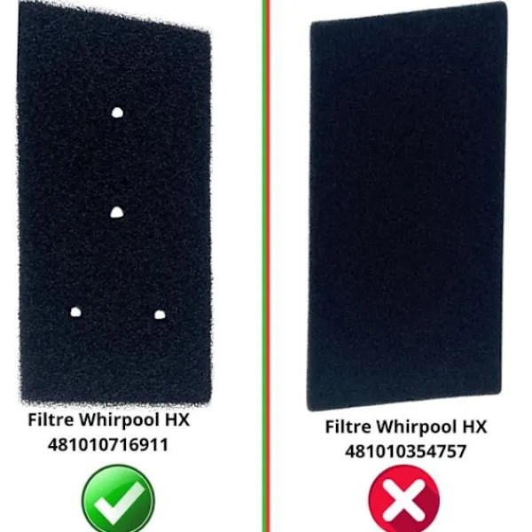 PHONILLICO Torktumlare-Filter - Whirlpool - 481010716911 - Pack of 2 - Compatible with Tumble Dryer - Black
