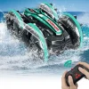 EURL Tvättmaskiner-Fjärrkontroll Amfibie 4WD Vattentät Stunt Terrängbil för Barn 2.4GHz Fjärrkontroll 360° Roterande Fjärrkontrollbil Vatten