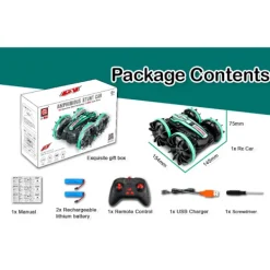 EURL Tvättmaskiner-Fjärrkontroll Amfibie 4WD Vattentät Stunt Terrängbil för Barn 2.4GHz Fjärrkontroll 360° Roterande Fjärrkontrollbil Vatten