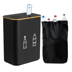 Northix Soptunnor-Flaskuppsamlare med 2 avtagbara påsar, 160 liters kapacitet