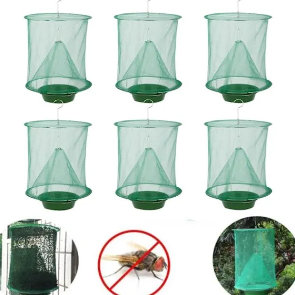 Skadedjur & Insekter-Flugfälla Utomhus 6-pack Ranch Flugfångare, Återanvändbar Flugbur