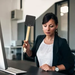 Skadedjur & Insekter-Flugsmälla, manuell skadedjursbekämpning, trä och syntetiskt läder, hållbar manuell teleskopisk flugfälla för myggor och insekter inomhus