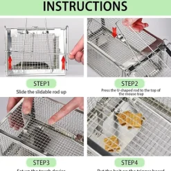 Skadedjur & Insekter-Fångstfälla, 2 st Fångstfälla Bur, Återanvändbar Råttfälla För Att Fånga Möss Råttor Och Andra Liknande Små Gnagare (lätt) (2 stycken)