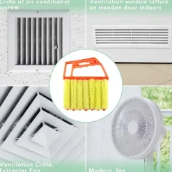 NICEGOU Fönsterrengöring-Fönsterjalusi Handhållen 7 Finger Persiennborste Rengöringsverktyg, 3 Färger 3-pack