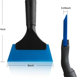Superp Fönsterrengöring-Fönstertonad gummivattenblad, duschskrapa med halkfritt handtag, bilrengöringsverktyg, minitorkare för fönster, badrum (blå)