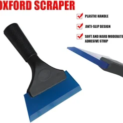 Superp Fönsterrengöring-Fönstertonad gummivattenblad, duschskrapa med halkfritt handtag, bilrengöringsverktyg, minitorkare för fönster, badrum (blå)