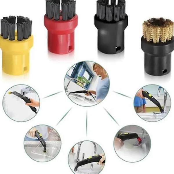 Städmaskiner-För Karcher Easyfix SC2 SC3 SC4 SC5 Ångtvätt Golvduk Rund Borste Fönstermunstycke Skrapa Ånga