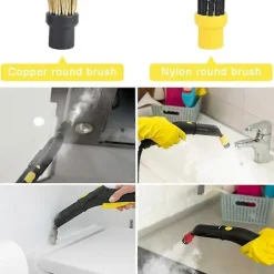 BRONZE Ångtvättar-För Kärcher Ångtvätt Tillbehör Dukar, Munstycke Runda Borstar [BR]