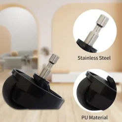 INF Dammsugare & Tillbehör-Framhjul Kompatibelt med Roborock S6/S5 Max/E4-serien Dammsugare, 360° Rotation för Smidig Navigation