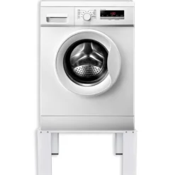 vidaXL Tvättmaskiner-Förhöjningssockel för tvättmaskin vit