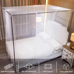 Skadedjur & Insekter-Fristående myggnät för säng – Med stödkonstruktion och öppningsbar sida, skydd mot insekter
