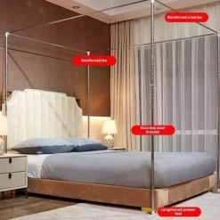 Skadedjur & Insekter-Fristående myggnät för säng – Med stödkonstruktion och öppningsbar sida, skydd mot insekter