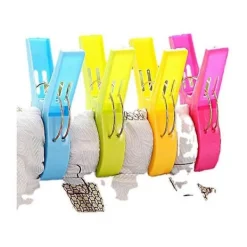 DAO Tvättillbehör-Förpackning med 8 Plastklämmor Täcke Kläder Klämmor Sockhållare Vindtät Simning [DB]