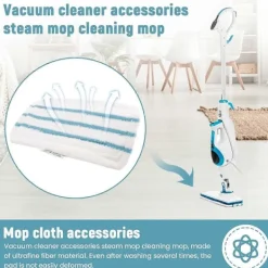 unbranded Städmoppar-Förpackning med 5 tvättbara mikrofiberkuddar för Black&Decker ångmopp, ersättningsöverdrag kompatibelt med FSM1616, FSM1630 White Blue