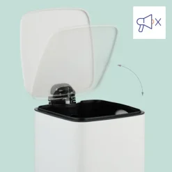 Northix Soptunnor-Fyrkantig pedalbehållare 6L med mjukstängande lock