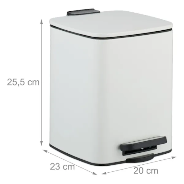 Northix Soptunnor-Fyrkantig pedalbehållare 6L med mjukstängande lock