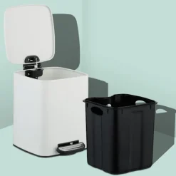 Northix Soptunnor-Fyrkantig pedalbehållare 6L med mjukstängande lock