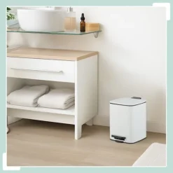 Northix Soptunnor-Fyrkantig pedalbehållare 6L med mjukstängande lock