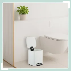 Northix Soptunnor-Fyrkantig pedalbehållare 6L med mjukstängande lock