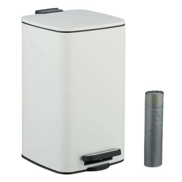 Northix Soptunnor-Fyrkantig pedalbehållare 8L med mjukstängande lock och foder