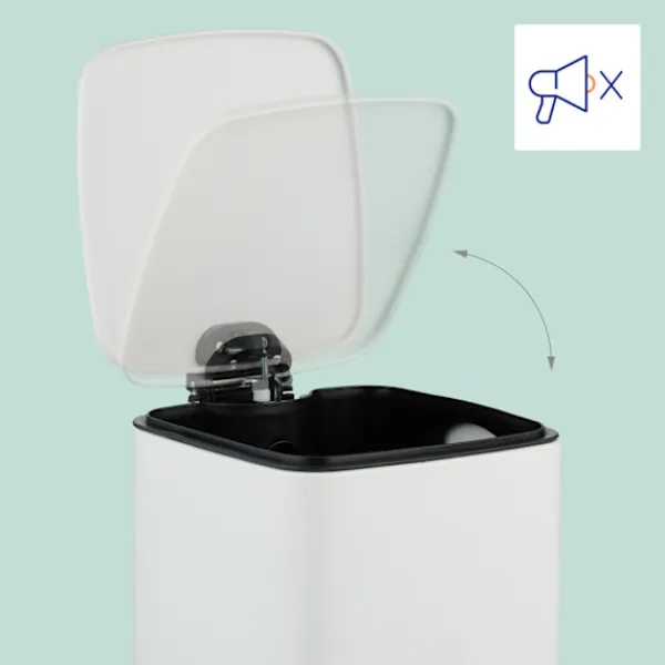 Northix Soptunnor-Fyrkantig pedalbehållare 8L med mjukstängande lock och foder