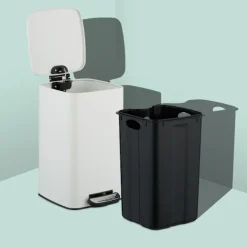 Northix Soptunnor-Fyrkantig pedalbehållare 8L med mjukstängande lock och foder