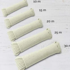 Tvättillbehör-g Line Rep Tvättlina Utomhus Klädstreck Utomhus Fleranvändningsbar Flätad Bomull Mjukt Rep för Trädgård, Konst och Hantverk | 4mm (20M) 20M