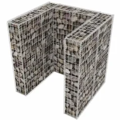 vidaXL Soptunnor-Gabionkorg med skydd för 1 soptunna stål 110x100x120 cm